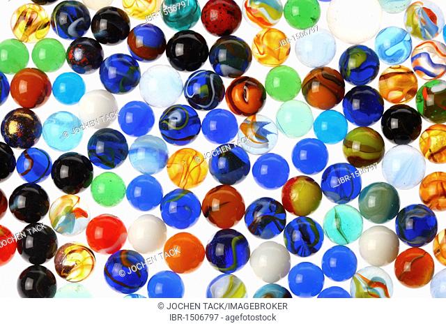 Glass marbles, different colours and sizes