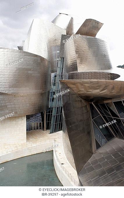 Guggenheim museum in detail Bilbao Spain