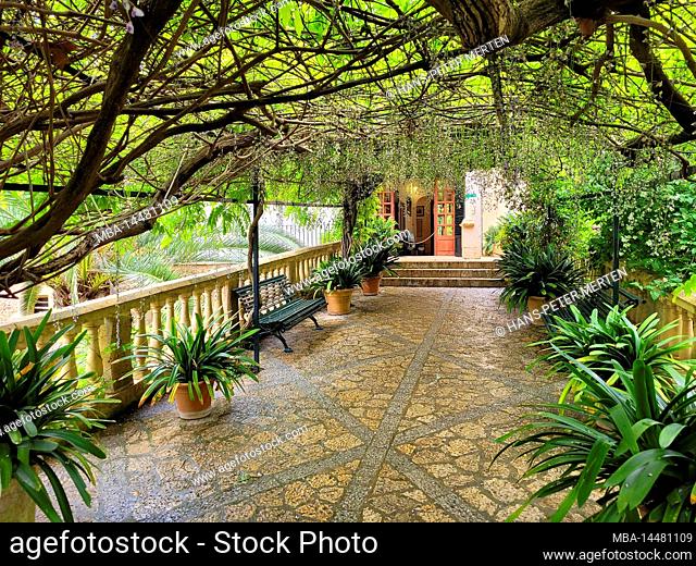 Jardins de Alfabia near Bunyola, arcade, Mallorca, Balearic Islands, Spain