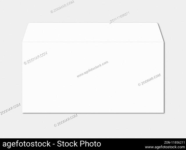 White enveloppe mockup template isolated on grey background