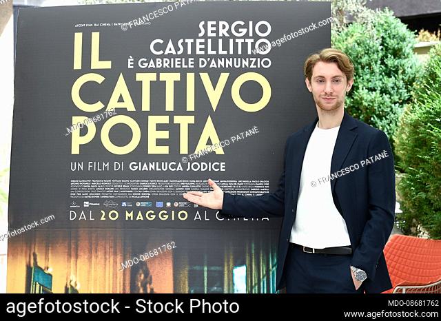 Italian actor Francesco Patanè at photocall of the film The Bad Poet. Rome (Italy), May 18th, 2021