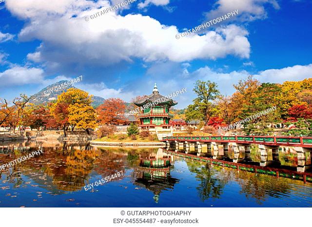 Gyeongbokgung Palace in autumn, South Korea
