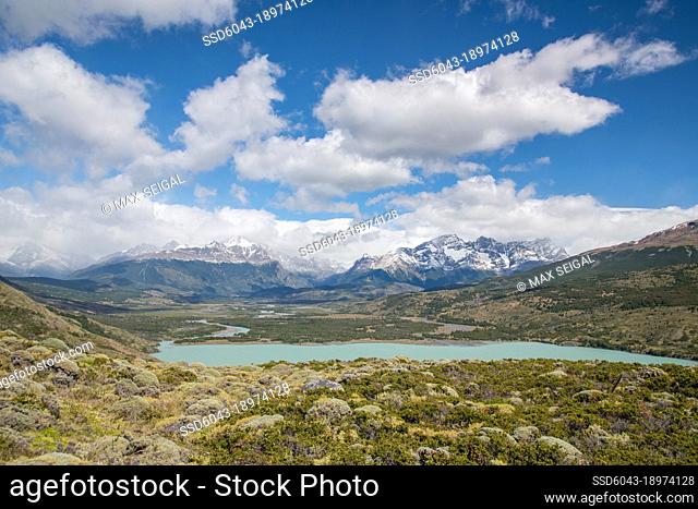 Calm cloudy day over Patagonia mountain range