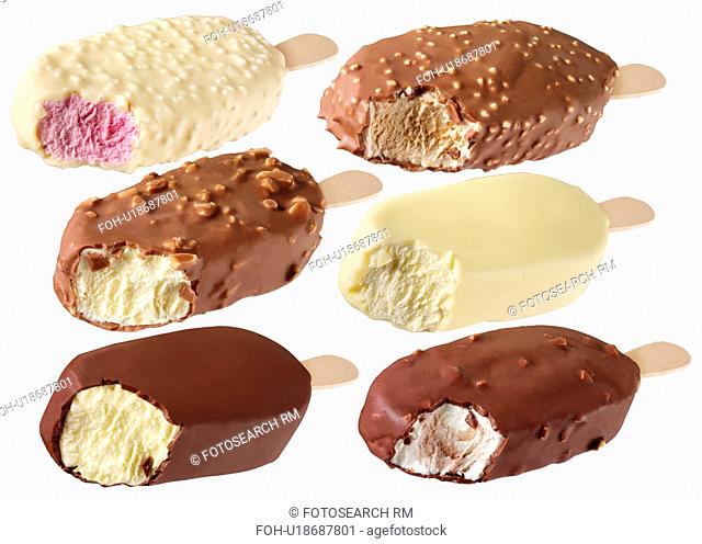 Selection Of Ice Cream Bars Cut Out