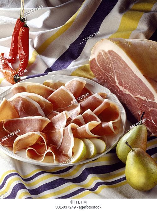 Thinly sliced Bayonne ham
