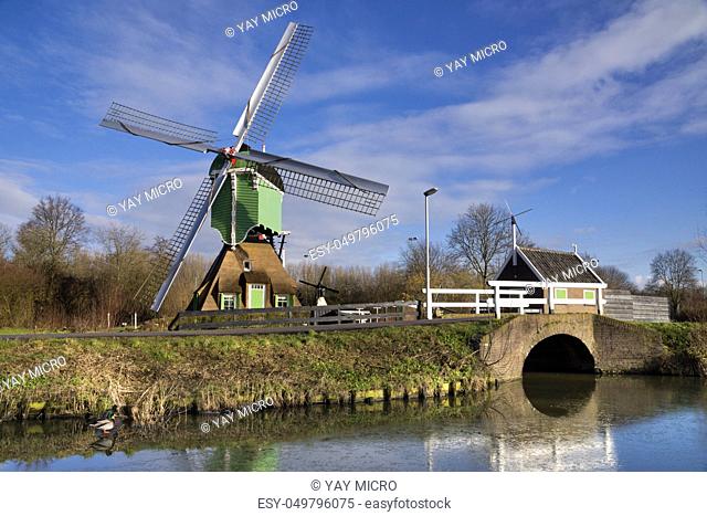 Windmill the Westmolen near the Dutch town Gorinchem