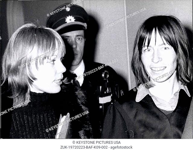 Feb. 23, 1972 - 'Banklady' Margarete Czenki on Trial in Munich: 'Keep smiling' seems to be the motto of the 30 year old 'Bank - lady' Margarete Czenki
