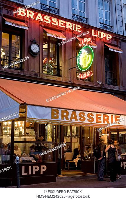 France, Paris, Saint Germain des Pres District, the Brasserie Lipp