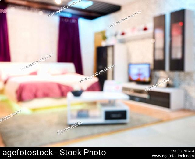 blur image of modern living room interior as background