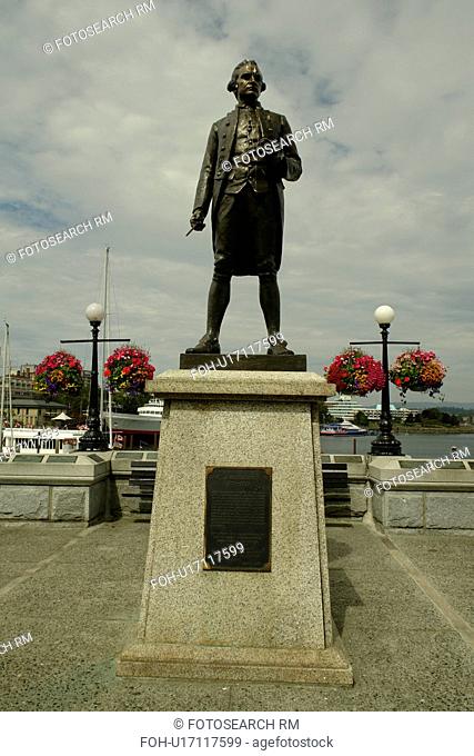 Victoria, British Columbia, Canada, Vancouver Island, Inner Harbour, waterfront, Captain James Cook Statue