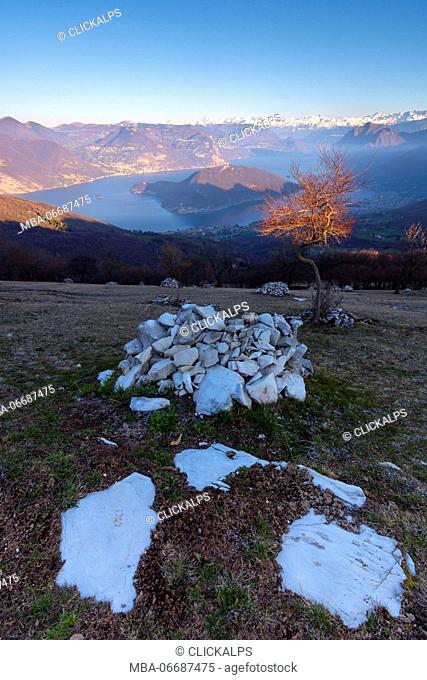 Montisola, view from Colmi di Sulzano, province of Brescia, Italy