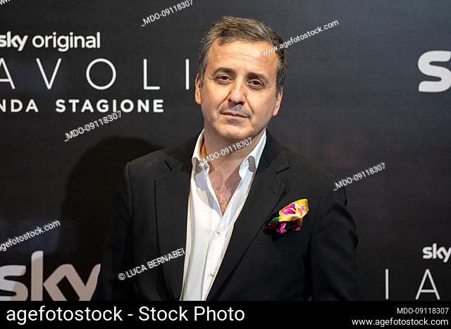 Italian producer and CEO Lux Vide Luca Bernabei on the red carpet for the premiere of the second season Devils, produced by Sky Original