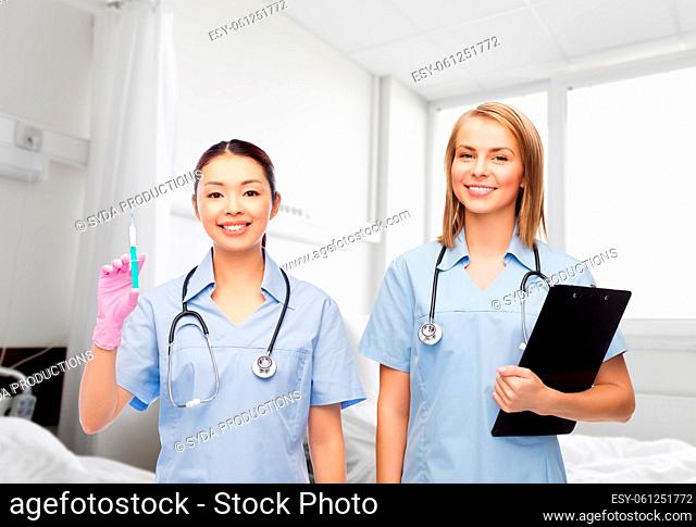 female doctors or nurses at hospital ward