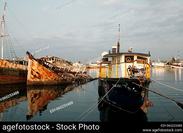 ship wreck on seaside