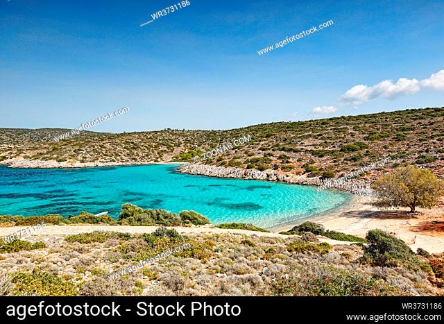 The beach Agia Dynami in Chios island, Greece