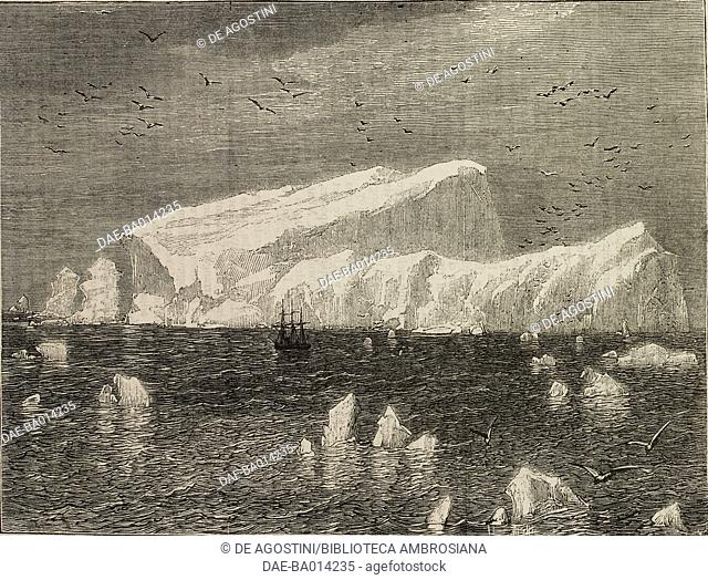 Icebergs in the Antarctic region, the Challenger expedition, illustration from the magazine The Graphic, volume XIV, no 367, December 9, 1876
