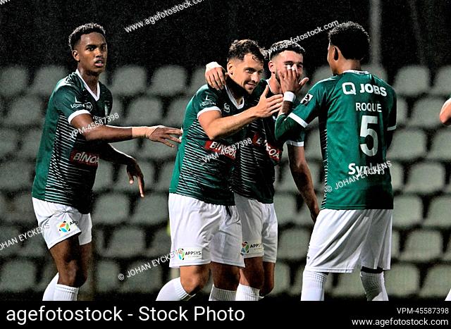 Lommel's Granell Nogue Alex celebrates after scoring during a game between Lommel SK and RAAL La Louviere, in Lommel, Saturday 24 September 2022