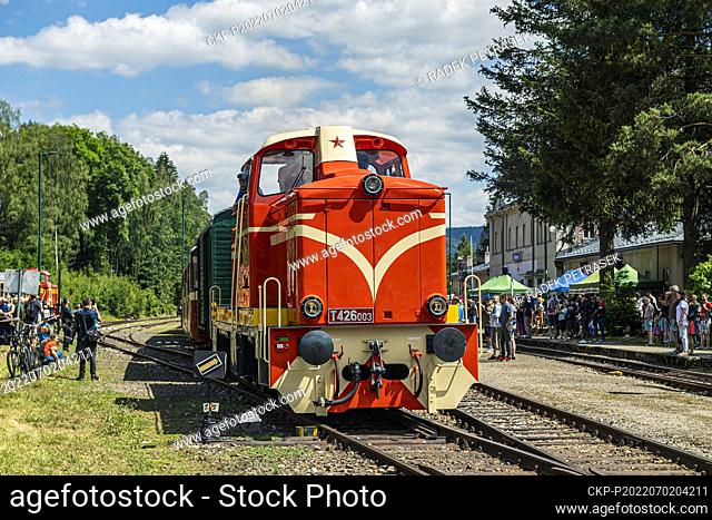 An unique Class T426.003 rack and pinion locomotive, known as “Austrian” at Korenov station, which was the centre of the celebration of 120 years of the Tanvald...