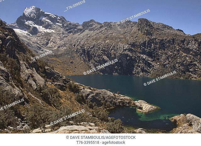 Beautiful Laguna Churup and Nevado Churup, Huascaran National Park, Huaraz, Peru