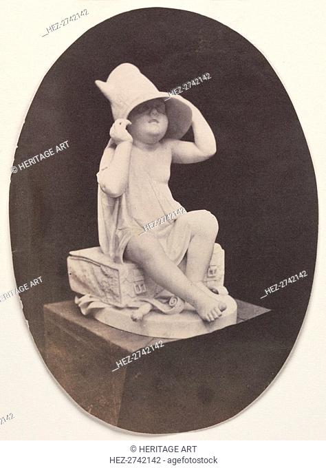 Statue of a Youth in Large Hat (from a John R. Johnston album), before 1857. Creator: Unidentified Photographer