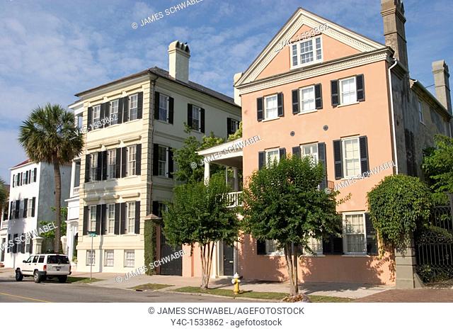 Antebellum houses on East Bay Street, Charleston, South Carolina