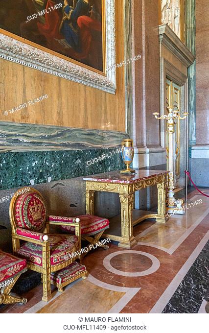 Furniture, Royal Palace of Caserta, Reggia di Caserta one of the largest royal residences in the world, UNESCO World Heritage Site, Caserta, Campania, Italy