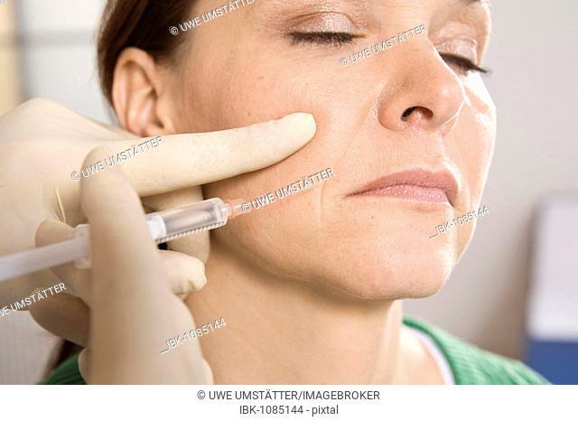 Female patient having a Botox injection