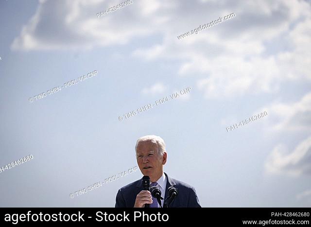 United States President Joe Biden speaks during an event to celebrate the Americans with Disabilities Act (ADA) on the South Lawn of the White House in...