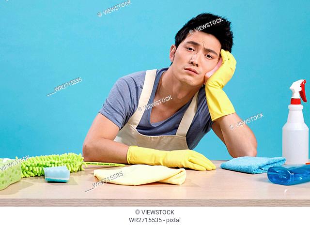 Young men do housework
