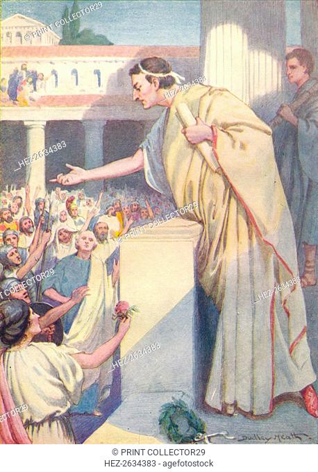 'The following morning Cicero made another speech against Catiline', c1912 (1912). Artist: Ernest Dudley Heath