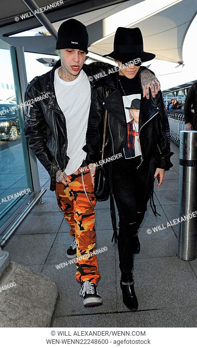 Rita Ora and boyfriend Ricky Hilfiger arrive at Heathrow Airport, to board a flight to Los Angeles Featuring: Rita Ora, Ricky Hilfiger Where: London