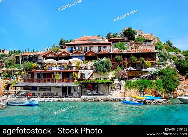 Hotel Sahil Pension Turkey, Kaleuchagiz, a village for rich visitors, on the ruins of the ancient city of Kekova