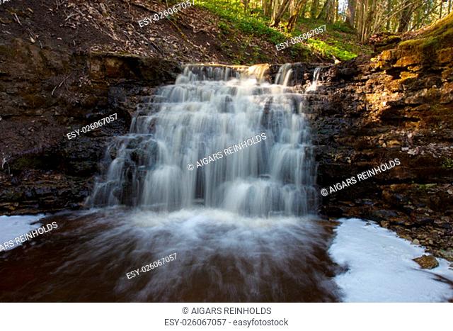 The waterfall Virsaishi in Abava parish, Latvia