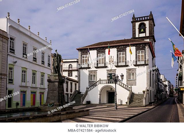 Portugal, Azores, Sao Miguel Island, Ponta Delgada, town hall