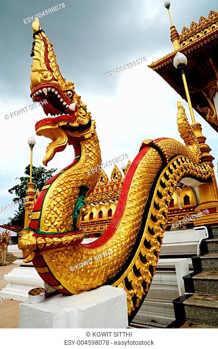 naga statue at thai temple