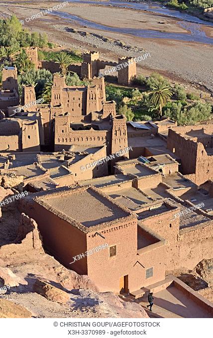Ksar of Ait-Ben-Haddou, Ounila River valley, Ouarzazate Province, region of Draa-Tafilalet, Morocco, North West Africa