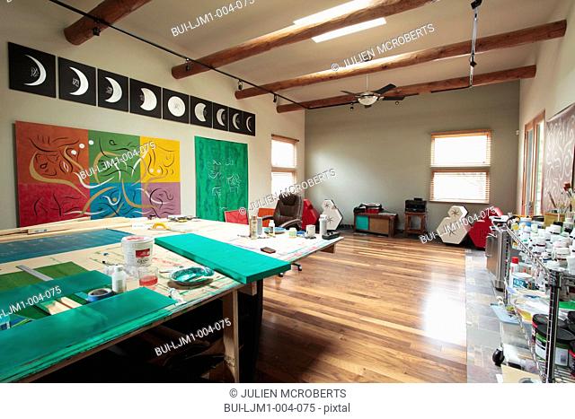 Artists studio in green home