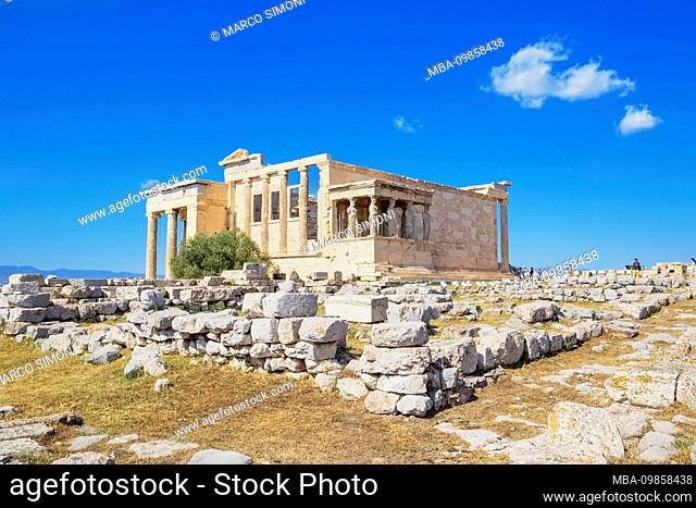 Porch of Caryatids, Erechtheion Temple, Acropolis, Athens, Greece, Europe
