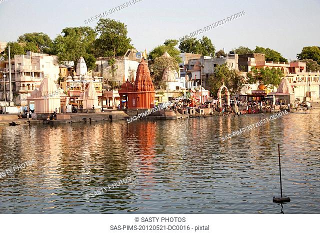 Temples at Shipra Ghat, Shipra River, Ujjain, Madhya Pradesh, India