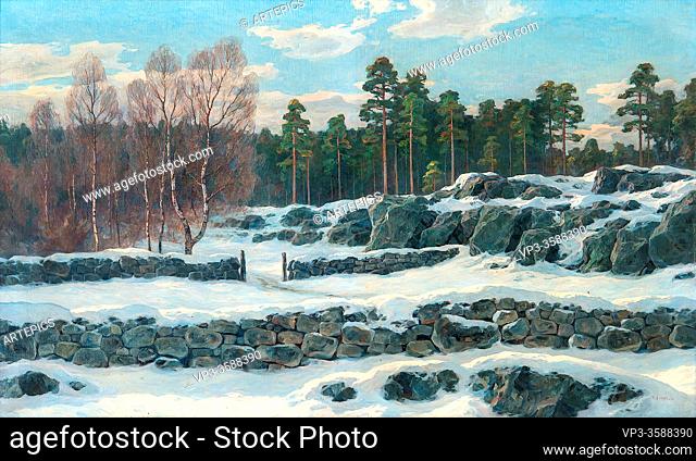 Sundell Thure - Winter Landscape 2 - Finnish School - 19th Century