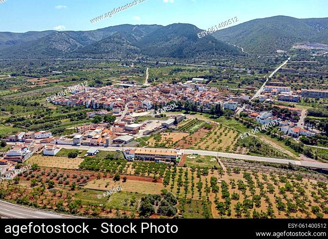 A panoramic of Santa Magdalena de Pulpis or Polpis, from the Valencian Community, Spain. Belonging to the province of Castellon