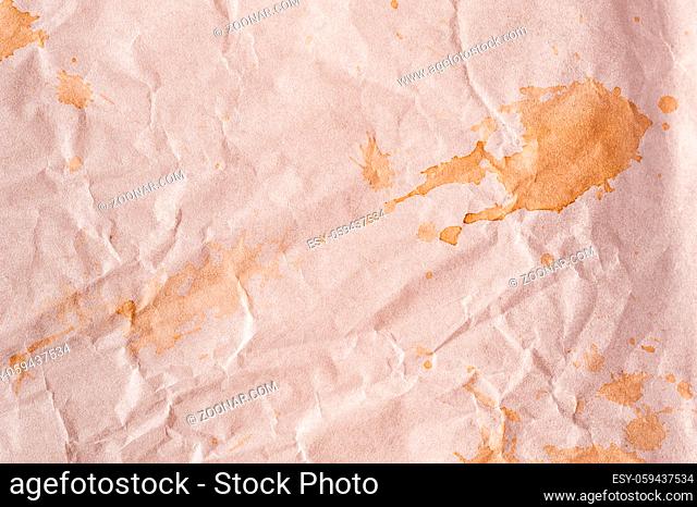 Crumpled old paper texture. Abstract grunge background. Distressed and industrial backdrop design. Dirty detail grain pattern