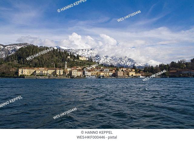 Italy, Como, View of city with Lake Como