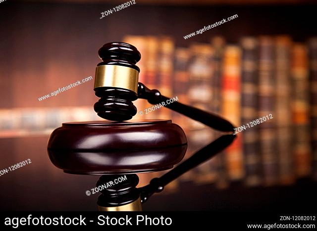 Court gavel, Law theme, mallet of justice
