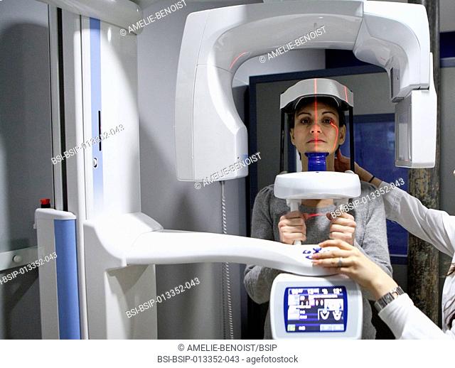 Digital medical imaging centre in Paris, France. Dental x-ray. Cone beam volumetric tomography