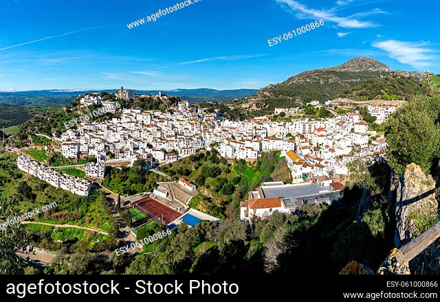 Casares, Spain - 27. January 2021: view of the idyllic Andalusian village of Casares