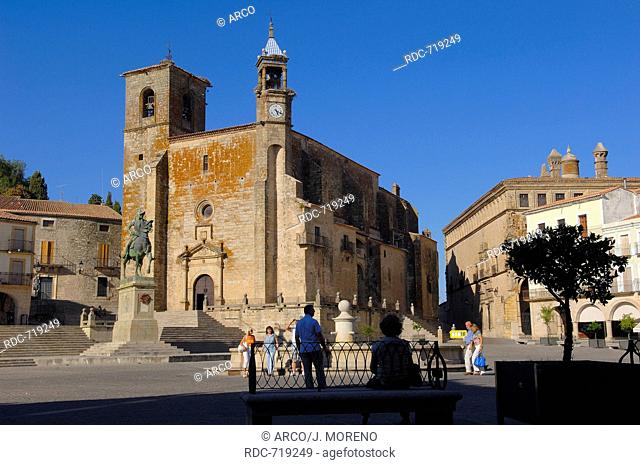 Trujillo, Main Square, Plaza Mayor, San Martin church, Caceres province, Extremadura, Spain, Europe