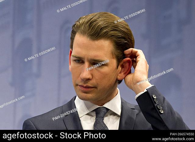 Austrian ex-Chancellor Sebastian KURZ resigns from all offices! Single image, trimmed single motif, portrait, portrait, portrait. Archive photo