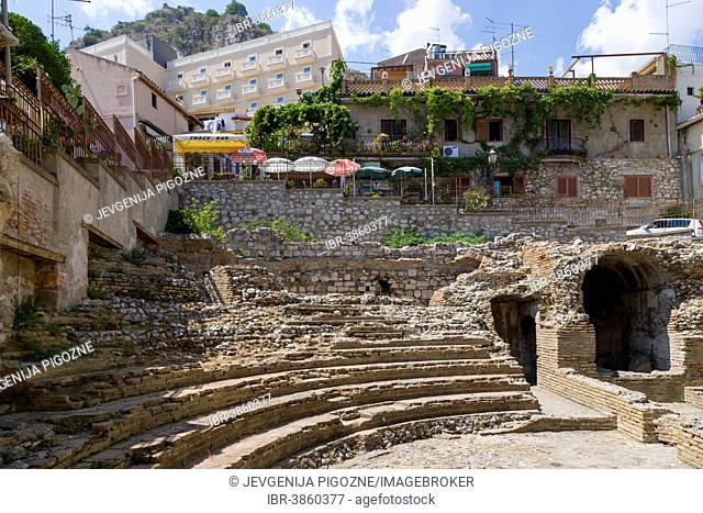 Roman Odeon, Via don Bosco, Taormina, Province of Messina, Sicily, Italy