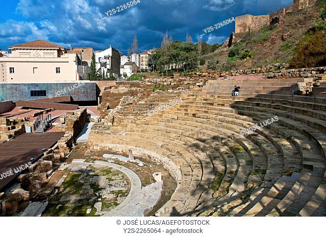 Roman Theater and Arab Alcazaba, Malaga, Region of Andalusia, Spain, Europe